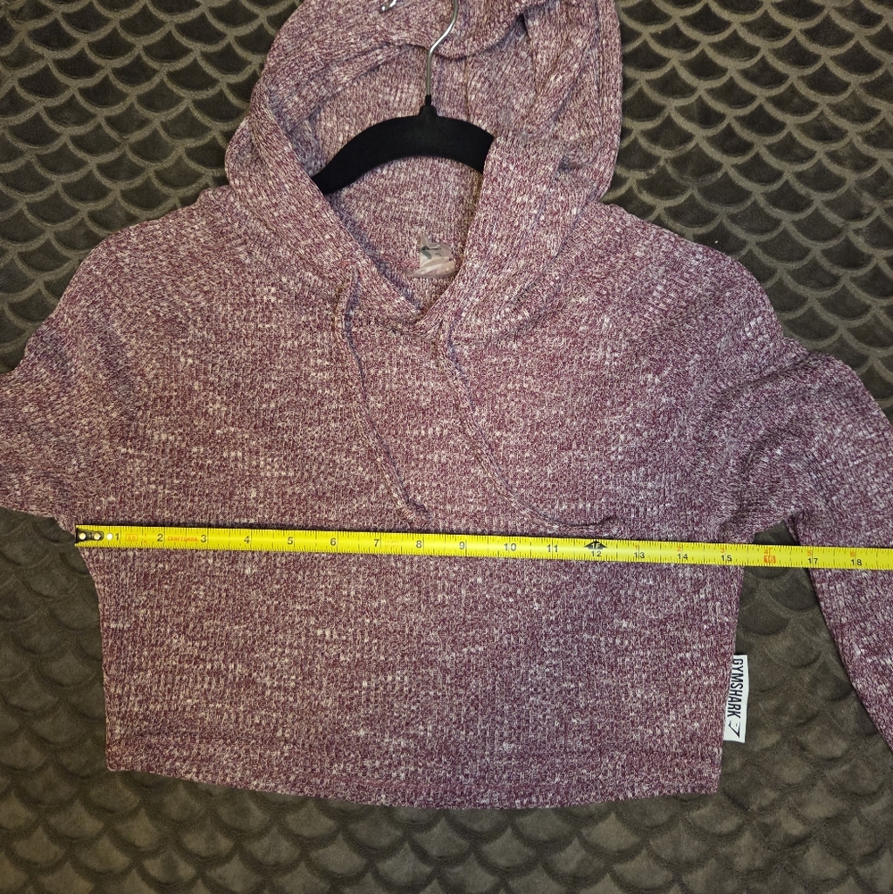 Gymshark Slounge Crop Hoodie and Leggings Set in Deep Plum Marl - Size S - Picture 4 of 11